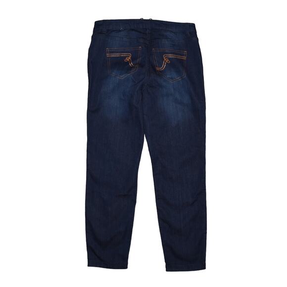 WOMEN WITH CONTROL NEW $64 Reversible Slim Ankle Jean Dark Indigo Floral 2P - Picture 3 of 5